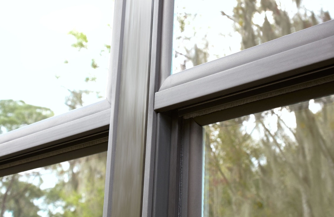 close shot of window trim and mullions for impact resistant windows