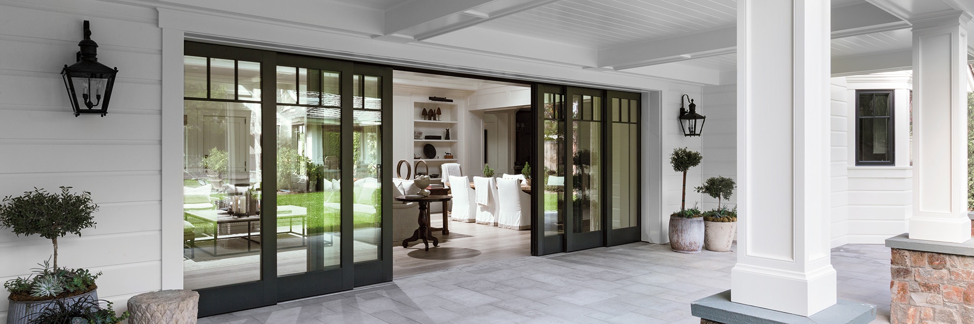 expansive multi-slide patio door black trim narrow profiles