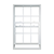 a white window with white hardware and white grilles