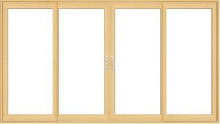 Pella® Lifestyle Series Wood 4-Panel Sliding Door