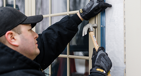 window installation from the exterior